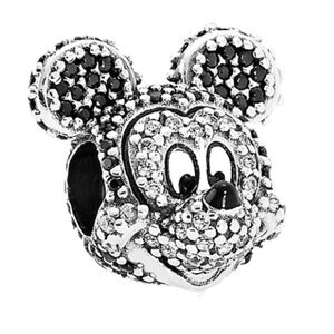 Authentic Pandora Disney Mickey Mouse Pave Charm - MINT CONDITION